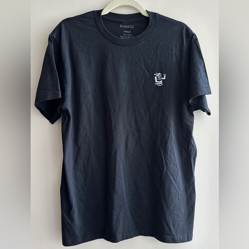 Foxtrot Co. Black and White Menu Graphic T-Shirt, Size Medium